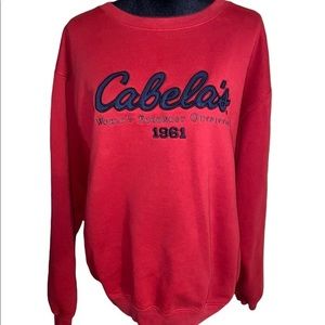 Men’s Cabela’s red pullover sweatshirt size large